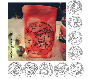 ADVENTSKALENDER 9. Dezember - Stickserie ITH - Lichtbeutel Winter Portraits